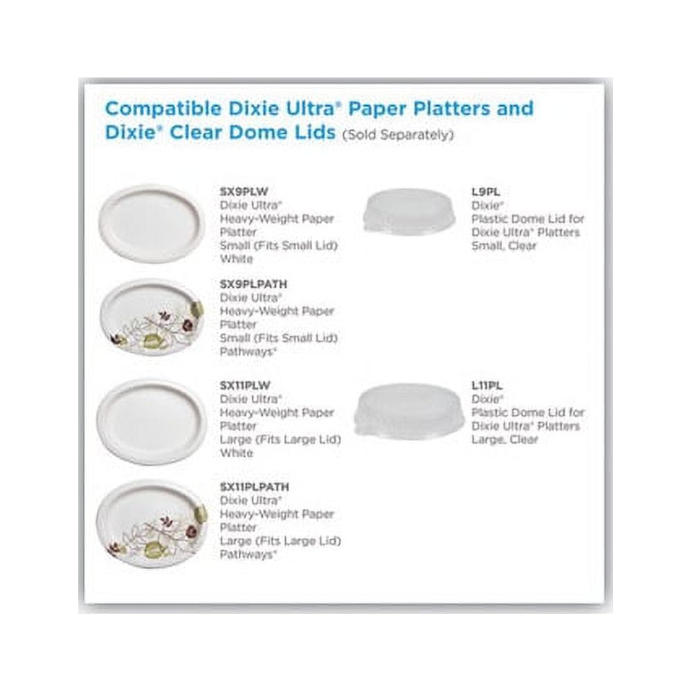 Dixie Ultra Pathways Heavy Weight 6.5 x 9 inch Oval Paper Platter, 125  count per pack -- 8 per case.