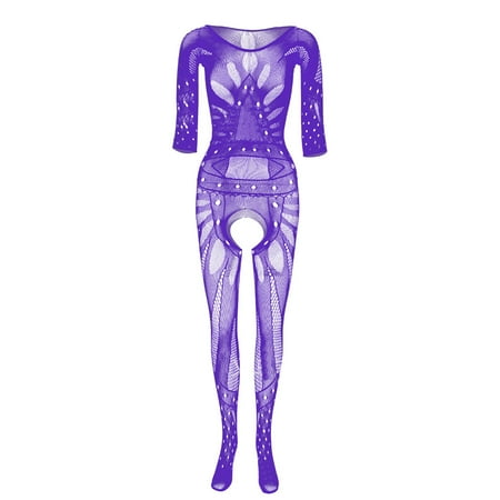 Zszcpp Sexy Lingerie For Curvy Womens Fishnet Sheer Body Stocking Jumpsuit Captivation Mesh Bras And Panties