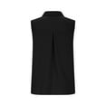thumbnail image 5 of Htigea Summer Sleeveless Shirts for Women Button Down Lapel Business Tops Solid Color Lightweight Black,S, 5 of 7