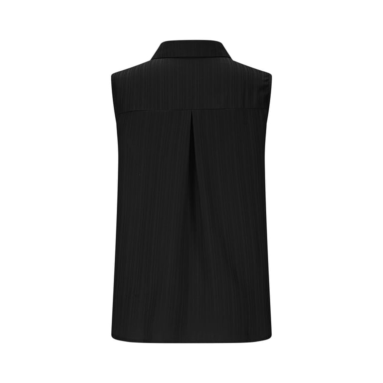 black sleeveless dress shirt Summer Dress| Black Collared Sleeveless Mini Dress - Black