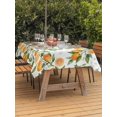 thumbnail image 3 of Outdoor Tablecloth with Umbrella Hole for Patio/Picnic/Party/Camping, Orange Waterproof Table Cloth Rectangle Table Cover Washable, Green Botanical Watercolor Summer Fruits (54"x 80"), 3 of 9