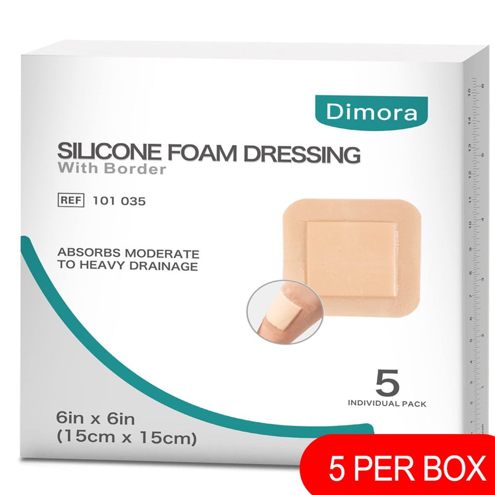 Dimora Silicone Foam Dressing with Border Adhesive Waterproof Wound