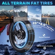 YEBEI Electric Tricycle for Adults Folding E-Trike Motorized Tricycle Electric 3 Wheels Trike Powerful Peak750W Motor Electric Tricycle 48V15AH Lithium Battery Max 20MPH 20*4.0” Fat Tire Red