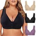 thumbnail image 2 of Elainilye Fashion No Wire Bras For Women Wirefree Traceless Bra Gathered Support Bra 3-piece Daily Bra Underwear,Beige, 2 of 9