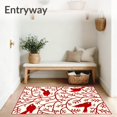 thumbnail image 3 of ODIKA 6'x9' Machine Washable Non-Slip Area Rug, Cardinal Print Decorative Floor High Traffic Rug, Red, 546108, 3 of 7