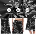 thumbnail image 6 of Asklazy Women’s Chiffon A-Line Maxi Skirt High Waisted Flowy Long Skirt Elastic Waist Business Casual Elegant Skirt for Work Office Daily Wear Summer,Black leave,2XL, 6 of 10