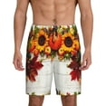 thumbnail image 3 of Lsque Thanksgiving With Autumn Mens Sleep Pajama Shorts,Short Pajama Pants, Cotton Ultra-Soft Knit-Small, 3 of 9