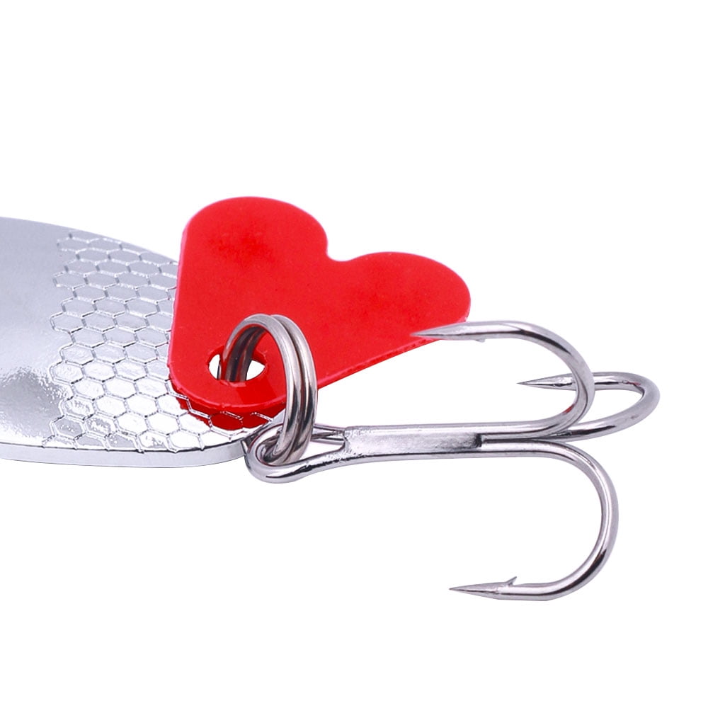 Fishing Lures,Fishing Spoons,Trout Lures,Bass Lures, 8PCS Hard Fishing Lures Jigging Bait with Treble Hooks,  1/4oz
