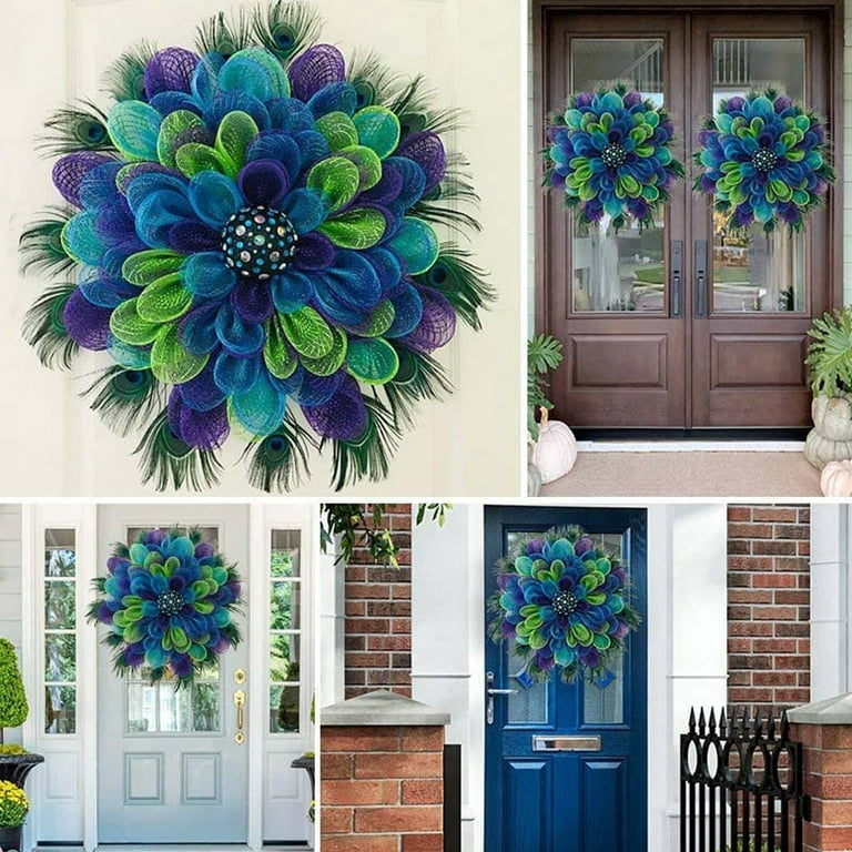 Peacock Wreaths for Front Door / Peacock Wreath/mantle Wreath/ Diwali Decor/  Peacock Christmas Wreath/ Front Door Wreath / Peacock Decor 
