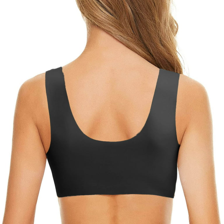 Women No Steel Ring French Front Close Bra T Back Plus Size Seamless  Unlined Bra Maximum Support Sports Bra Soft Bra : : Clothing,  Shoes & Accessories