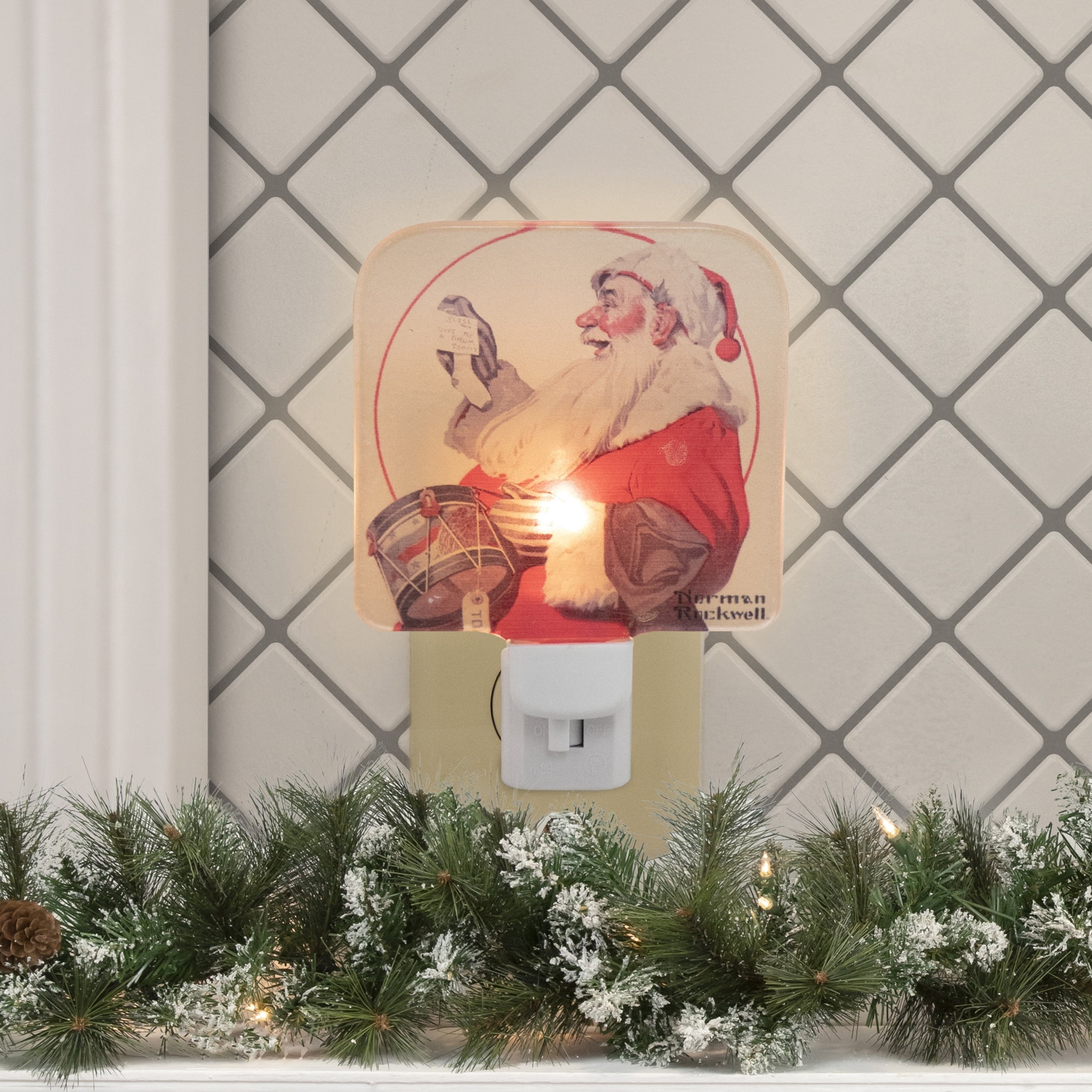 Northlight 6" Norman Rockwell 'A Drum for Tommy' Glass Christmas Night Light