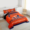 thumbnail image 3 of Homewish Cartoon Sports Helmet Bedding Comforter Set, Football Soccer Athlete Twin Comforter Sets, Modern Ball Sport Reversible Bedding Set, Orange Navy Breathable Home Decor, 2 Pieces, 3 of 8
