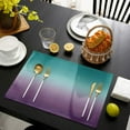 thumbnail image 4 of Indoor Placemats for Dining/Round/Kitchen Table, Ombre Textured Turquoise Purple, Table Mats Set of 4 Washable Non-Slip Heat Resistant Table Placemats, Lavender Teal, Suitable for Kids/Woman/Man, 4 of 6