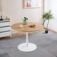 thumbnail image 2 of Holaki 42.1" Round Dining Table with MDF Top & Metal Tulip Pedestal Frame for Kitchen, Living Room, Bedroom, Oak, 2 of 9