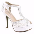 thumbnail image 4 of Top Moda HY-5 Ankle Buckle T-Strap Peep Toe Stiletto Shoes, 4 of 5