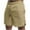 Khaki, variant on Quinlirra Mens pants expandable waist Men's Casual Solid Color Casual Drawstring Pockets Elastic Sports Shorts
