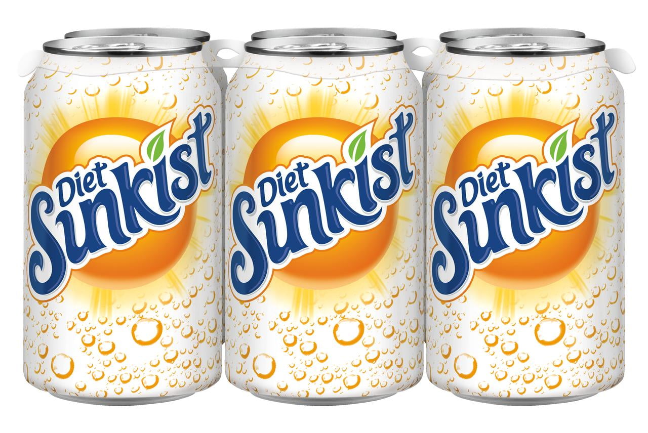 Sunkist Diet Orange Soda, 12 Fl. Oz., 6 Count