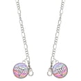 thumbnail image 1 of Silvertone Domed Multi Color DMD Silvertone Face Mask Necklace, 1 of 2