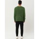 thumbnail image 5 of Suéter de punto informal Unique Bargains para hombre cuello redondo manga larga Verde L, 5 of 6