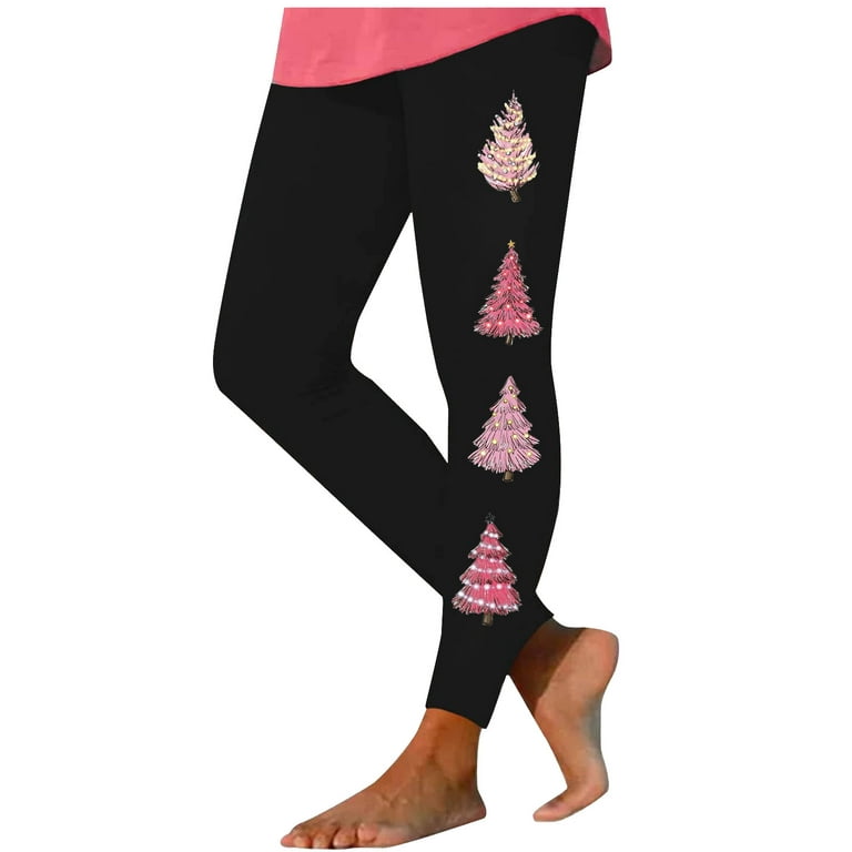 Christmas Gnome Print Skinny Leggings, Casual High Waist Thermal Leggings  For Fall & Winter, Women's Clothing