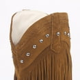 thumbnail image 7 of Wide Calf Cowboy Cowgirl Riding Boots for Women with Long Fringe Boho Studded Suede Pointed Toe Knee High Western Tall Boots Brown Size 6, 7 of 7