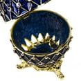 thumbnail image 5 of STP Goods Imperial Faberge Openwork Mesh Egg / Jewelry Box in Blue, 5 of 7