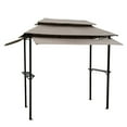thumbnail image 3 of Canddidliike 4' x 8' Metal Grill Gazebo with Soft Top Canopy & Hook & Bar Counters - Mushroom, 3 of 9