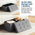 thumbnail image 6 of Lusimo 30" Storage Ottoman Bench with Divider, Multifunctional Foot Stool, Toy Chest & Shoe Bench for Bedroom, Living Room, and Entryway, Foldable Storage Chest with Seating, Light Gray, 6 of 11