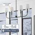 thumbnail image 5 of Prominence Home Billet Matte Black 4-Light Linear Chandelier with Fabric Shades, 5 of 13