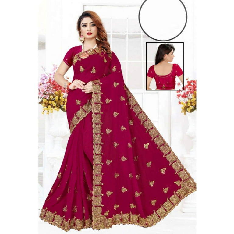Enchanting Elegance Stone Work Saree for a Mesmerizing Party Look Walmart
