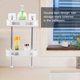 thumbnail image 3 of Estante de almacenamiento para baño multifuncional de doble capa, estante para inodoro montado en la pared, color blanco, 3 of 8
