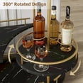 thumbnail image 3 of Garvee Bar Serving Cart with 3 Tier Storage Shelves, Wine Rack, Glass Holder, Golden and Black, 3 of 11