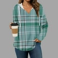 thumbnail image 2 of Ashirexll Hoodies for Women, Oversized Hoodies for Women, Fashion Ladies Plaid Hooded Sweatshirts Long Sleeve Hoodies for Fall, 2 of 5