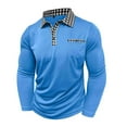 thumbnail image 5 of Kakii Men's Polo Shirts Long Sleeve Casual Fashion Polo Tee Shirts Color Block Slim Fit Golf Polo Shirt with Pocket, 5 of 8