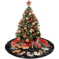 thumbnail image 4 of Black Cat Christmas Tree Skirt Gorgeous for Xmas Party Ornaments Holiday Decoration Accessory 48", 4 of 6