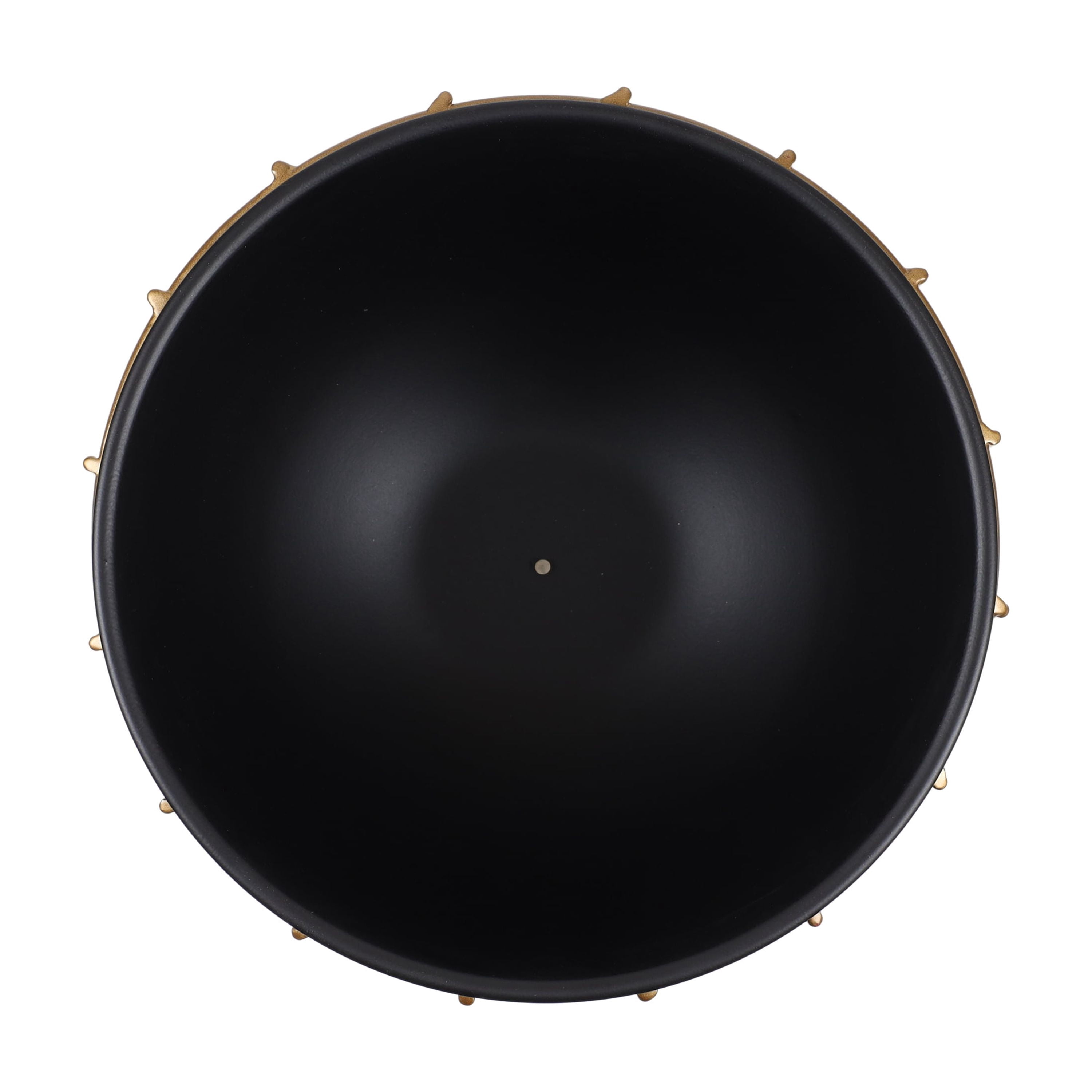 Mainstays Axel 13.5" x 13.5" x 16.25" Round Black and Gold Metal Planter