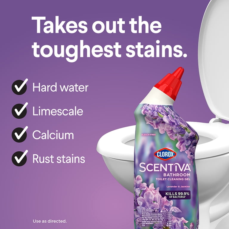 Clorox Scentiva Toilet Bowl Cleaning Gel, Lavender Jasmine, 24 oz