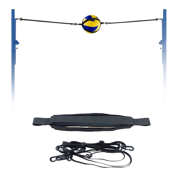 TIELUTT Adjustable Volleyball Training Elastic Rope with Rotating Assistance System – Universal Ground Training Aid 5 Foam Basketball Home Tennis Us Open Tennis Live Tennis compatible with Machine Te
