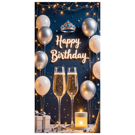Decorative Balloons Banner Gift Box Sparkling Drink for Birthday Celebration Indoor Party Event Decoration