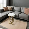 thumbnail image 5 of Round End Tables, Small Side Table White Marble Texture MDF Top,Metal Frame Gold Color, Tall End Table for Bed Room,Coffee Tea End Table for Living Room (White Marble+Gold), 5 of 16