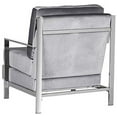 thumbnail image 4 of SAFAVIEH Walden Modern Tufted Accent Chair, Light Grey Velvet, 4 of 5
