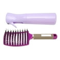 thumbnail image 3 of Cepillo desenredante para el cabello, dientes redondeados, huecos, para uso en seco y húmedo, peine curvo con ventilación y botella rociadora, color rosa, 3 of 14