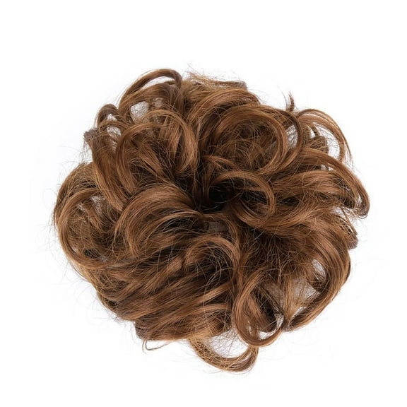 Women Fashion Synthetic Fake Hair Piece Elastic Hair Bun Updo Chignon Hairpiece DONKEY BROWN