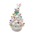 thumbnail image 2 of Lighted Easter Rabbits Tree, Ceramics Glowing Rabbits Tree Figurines Lighted Easter Rabbits Tabletop Tree with Colorful Lamp, Tabletop Rabbit Tree for Spring Easter Holiday Decor, 2 of 8