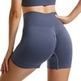 thumbnail image 2 of Yoga Shorts for Women Women's High Waisted Fitness Workout Running Yoga Gym Short Pants Shorts for Women Dark Blue M, 2 of 5