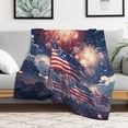 thumbnail image 4 of Flannel Blanket for Bed July 4th Fireworks American Patriotic Velvet Flannel Blanket for Couch Bed Sofa 4th of July Independence Day Throw Blanket Novelty Unique Ideas Gifts Blankets 50"x60", 4 of 8