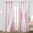 thumbnail image 2 of NICETOWN Kids Girls Bedroom Pink Curtains, Star Cutout Blackout with White Sheer Pastel Nursery Window Curtain Panels (Lavender Pink, 2Pcs, W52 x L84), 2 of 7