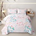 thumbnail image 2 of Erosebridal Cartoon Unicorn Twin Quilt Set for Girls, Constellation Star Moon Twin Coverlet Set, 2pcs, 2 of 7