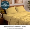 thumbnail image 2 of Mellanni Sheet Set Luxury Brushed Microfiber, Deep Pocket Sheet, 4 Piece California King Yellow, 2 of 7