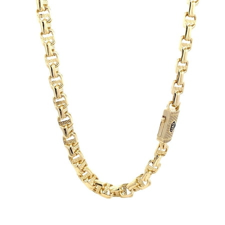 10K Gold Greek Tribal chino Chain 24" 8Mm